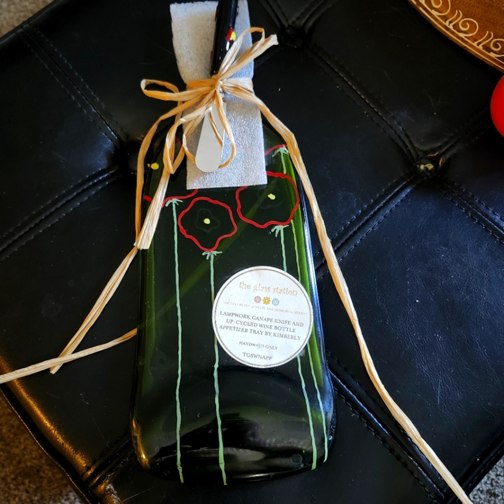 Canape Knife And Upcycled Appetizer Tray